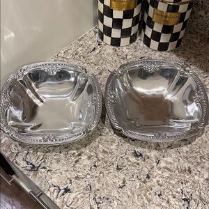 Wilton Armetale Belle Mont Small Square Serving Bowl, 9.25-Inch Set of 2